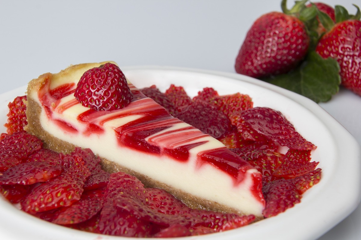 Tarta de queso con fresas